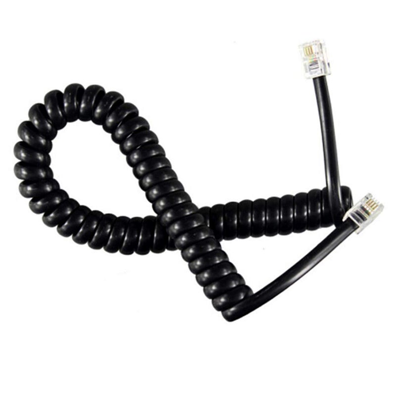 SAISN Telephone Handset Cord 10 Foot (Stretch Length) RJ9 4P4C Phone Cord for Landline Coiled Phone Cable Curly Telephone Wire, Coiled Length 1.2 to 10 Foot, Black - Image 2